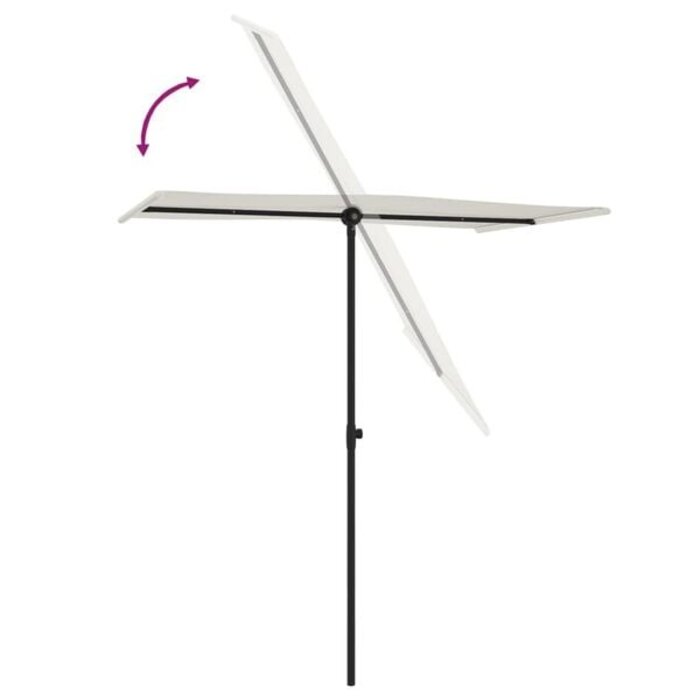 Vidaxl Sonnenschirm 180x110 cm Aluminium Sandweiß - 32% Rabatt
