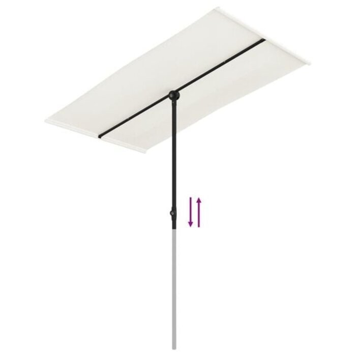 Vidaxl Sonnenschirm 180x110 cm Aluminium Sandweiß - 32% Rabatt