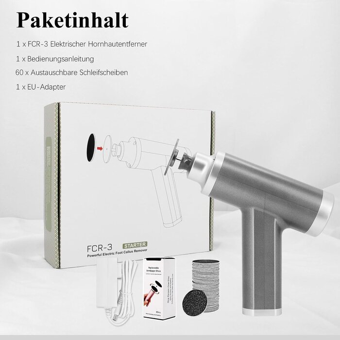 Elektrischer Hornhautentferner 4500 U/min - Grau - 32% Rabatt