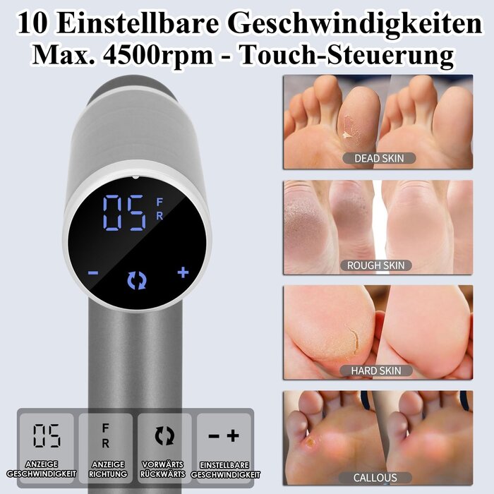 Elektrischer Hornhautentferner FCR-3 Grau - 32% Rabatt