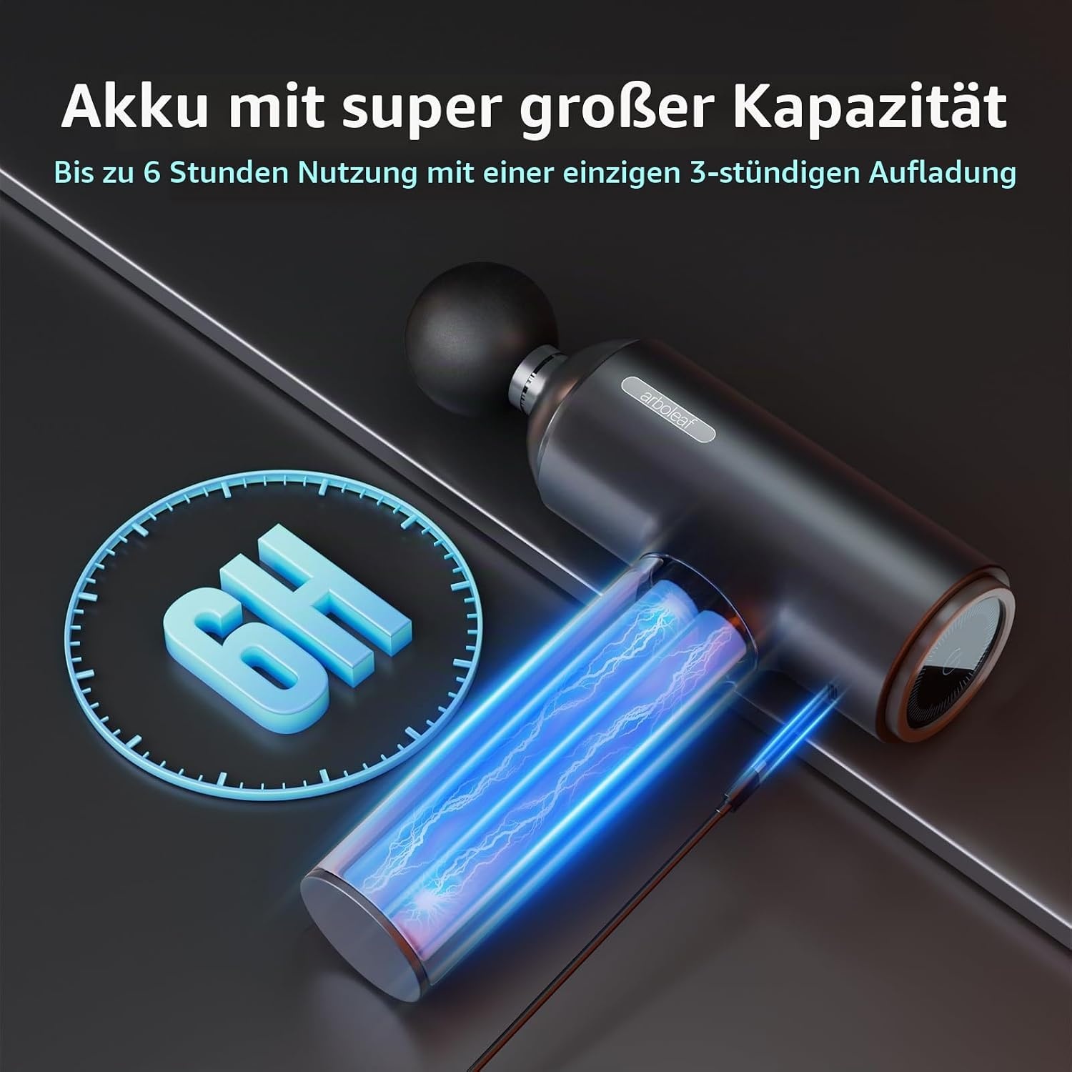 Massagepistole Deep Tissue mit 7 Aufsätzen - Schwarz - 33% Rabatt