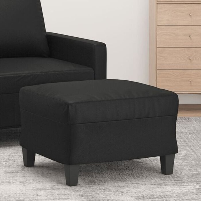 Vidaxl Eleganter Fußhocker in Schwarz - Kunstleder - 60x50x41 cm - 33% Rabatt