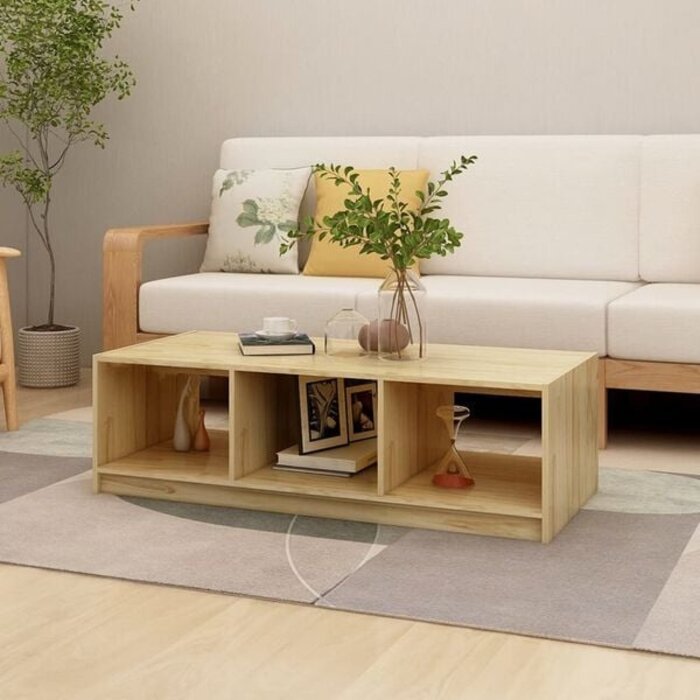 Vidaxl Couchtisch aus massivem Kiefernholz, 110x50x34 cm - 32% Rabatt