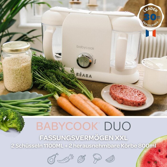 4-in-1 Babynahrungszubereiter 2,2L XXL, Dampfgarer & Mixer - 34% Rabatt