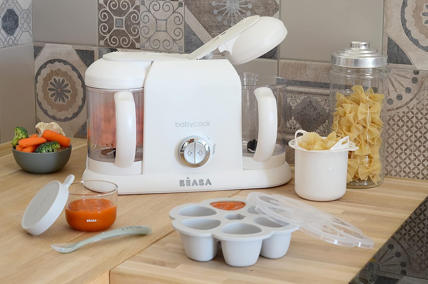 4-in-1 Babynahrungszubereiter 2,2L XXL, Dampfgarer & Mixer - 34% Rabatt