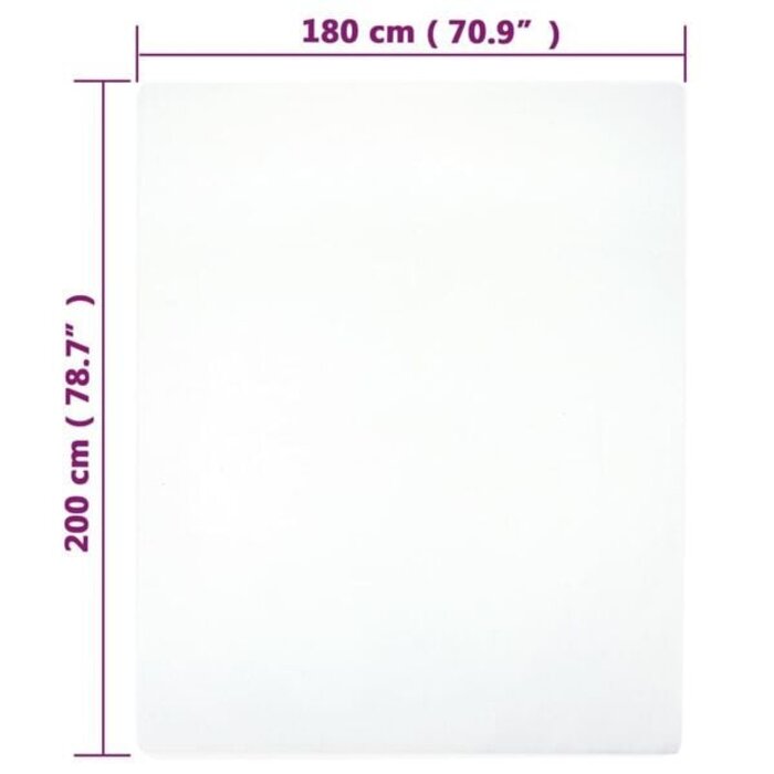 Vidaxl Jersey Spannbettlaken 180x200 cm Weiß - 31% Rabatt