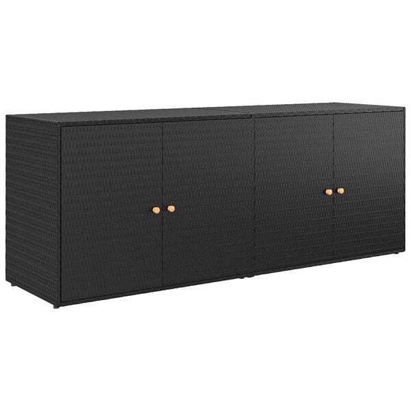 Vidaxl Gartenschrank aus Poly-Rattan 198x55,5x80cm Schwarz - 35% Rabatt