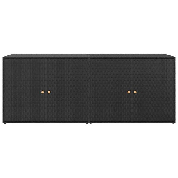 Vidaxl Gartenschrank aus Poly-Rattan 198x55,5x80cm Schwarz - 35% Rabatt