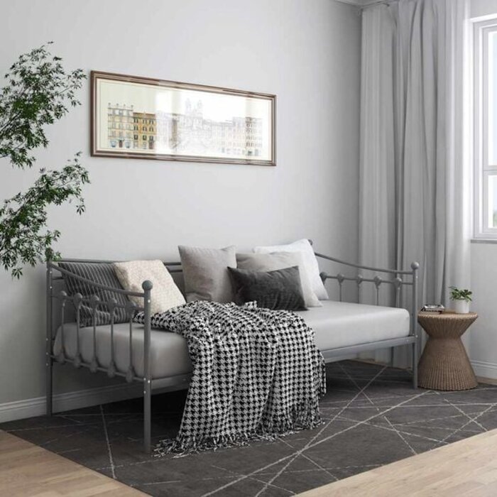 Vidaxl Schlafsofa aus Metall 90x200 cm in Grau - 35% Rabatt