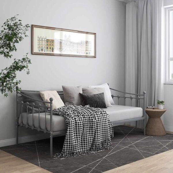 Vidaxl Schlafsofa aus Metall 90x200 cm in Grau - 35% Rabatt