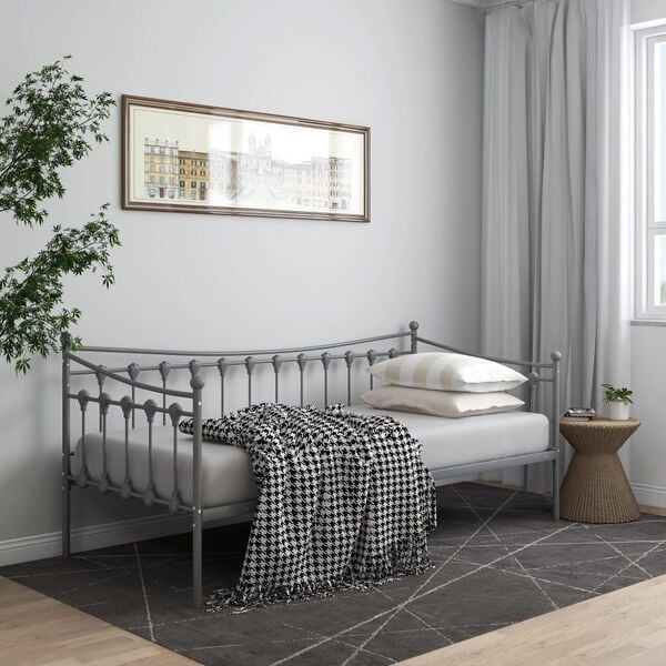 Vidaxl Schlafsofa aus Metall 90x200 cm in Grau - 35% Rabatt