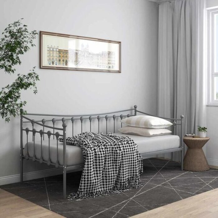 Vidaxl Schlafsofa aus Metall 90x200 cm in Grau - 35% Rabatt