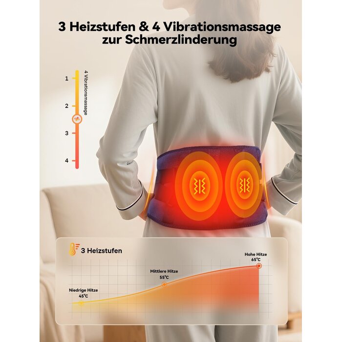 Rückenwärmegürtel mit Massage & Akku - 31% Rabatt - Kabellos & Wohltuend