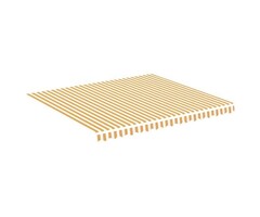 Vidaxl Markisenstoff Ersatzbespannung 4 x 3,5 m Gelb-Weiß - 50% Rabatt