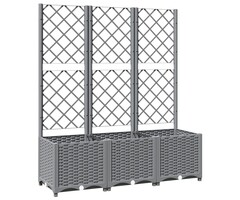 Vidaxl Pflanzkübel mit Rankgitter 120x40x136 cm Hellgrau - 46% Rabatt