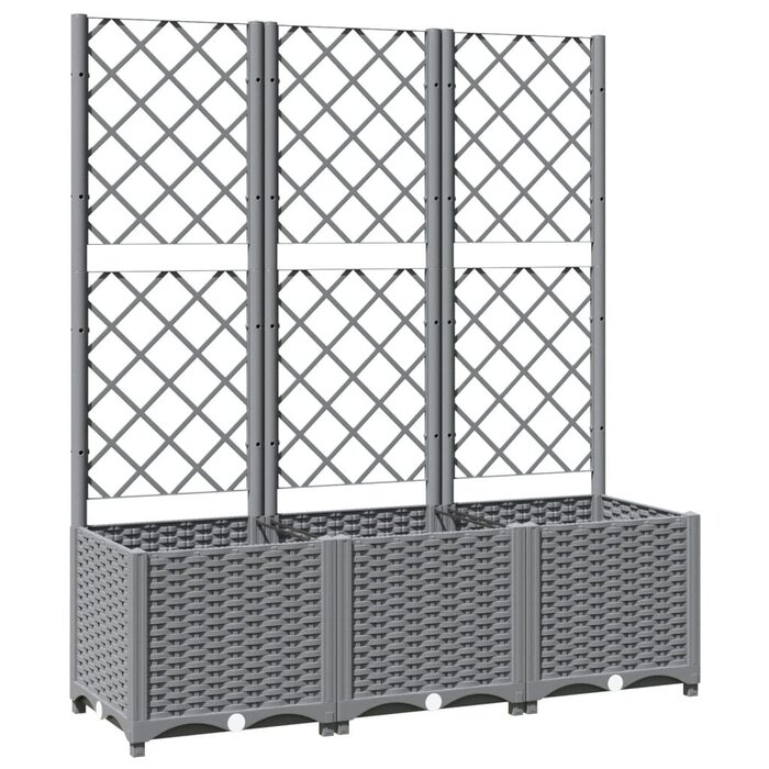 Vidaxl Pflanzkübel mit Rankgitter 120x40x136 cm Hellgrau - 35% Rabatt