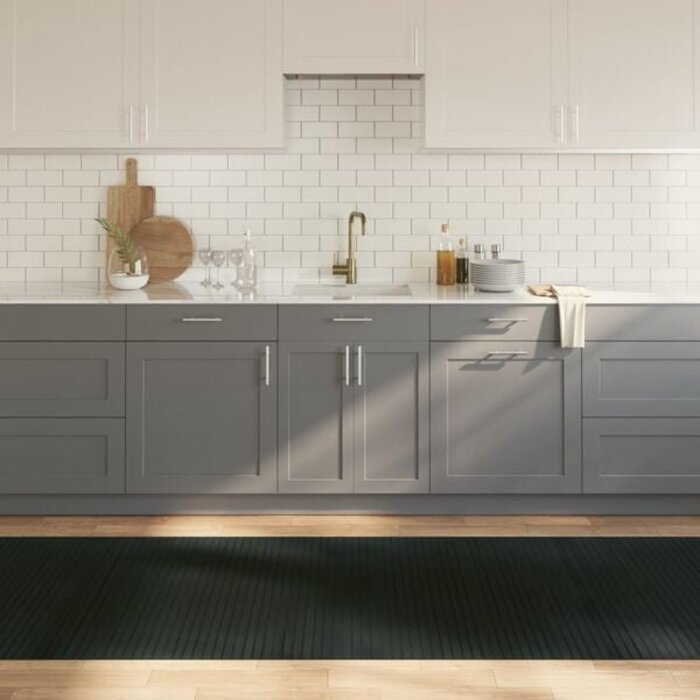 Vidaxl Moderner Bambus-Teppich 100x300 cm, Grau - 33% Rabatt