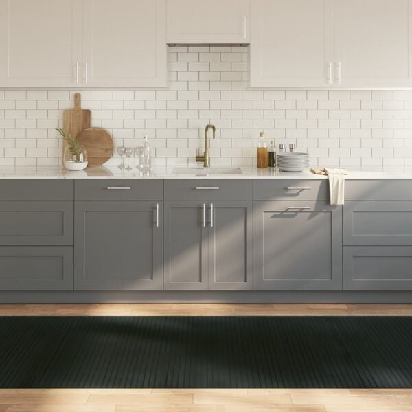 Vidaxl Moderner Bambus-Teppich 100x300 cm, Grau - 33% Rabatt