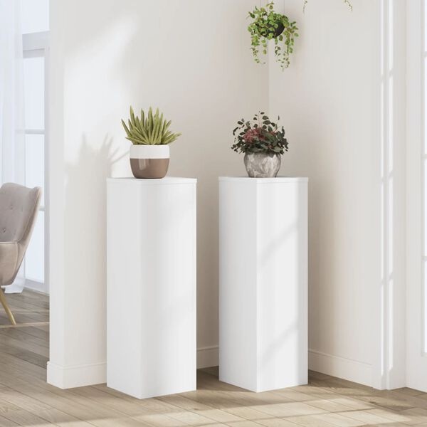 Vidaxl 2er Set Pflanzenständer 25x25x80 cm, Weiß - 37% Rabatt