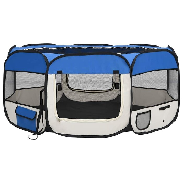 Vidaxl Hunde-Laufstall faltbar, 145x145x61 cm, Blau - 33% Rabatt