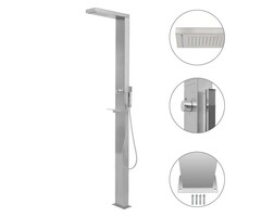 Vidaxl Edelstahl Gartendusche quadratisch mit Handbrause - 41% Rabatt
