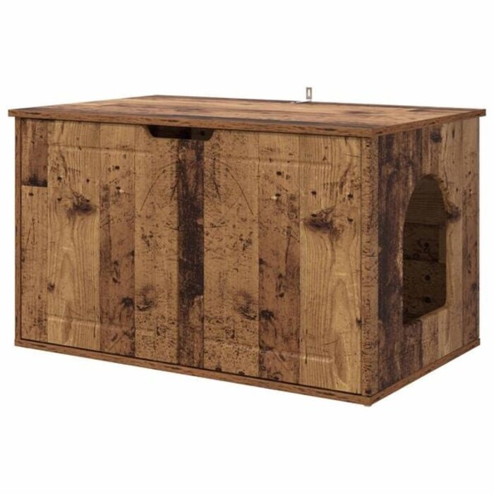 Vidaxl Katzenhaus in Altholz-Optik 85x55x50,5 cm - 34% Rabatt