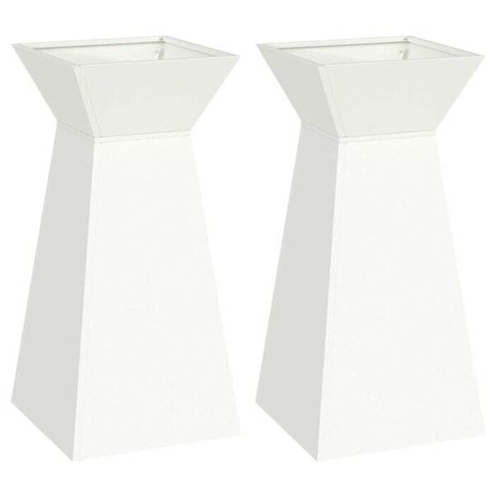 Vidaxl Säulen-Pflanzkübel 2er Set Weiß 35x35x73cm - 34% Rabatt - Ausgepackt