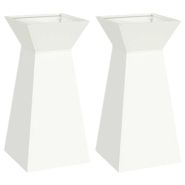 Vidaxl Säulen-Pflanzkübel 2er Set Weiß 35x35x73cm - 34% Rabatt - Ausgepackt