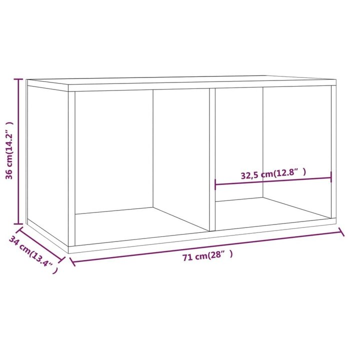LP-Aufbewahrungsbox Weiß, 71x34x36 cm - 66% Rabatt