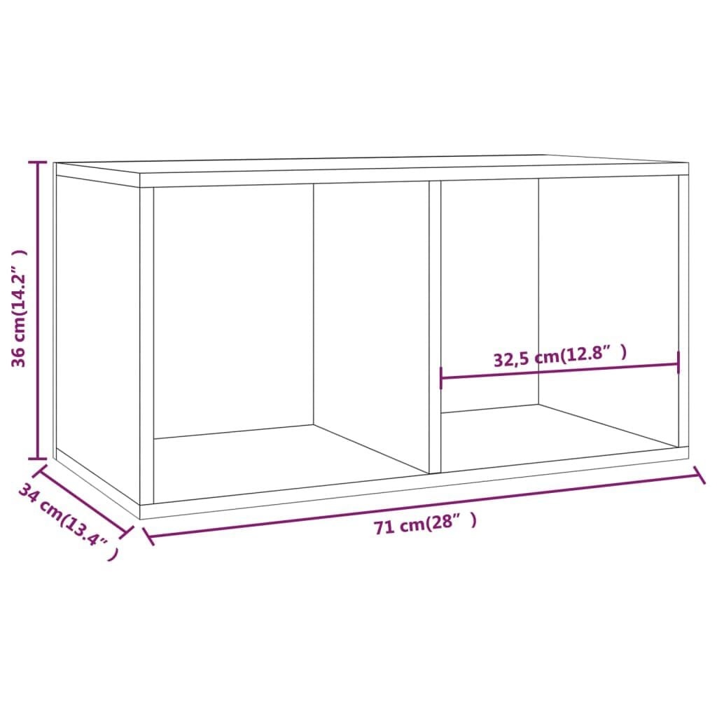 LP-Aufbewahrungsbox Weiß, 71x34x36 cm - 66% Rabatt