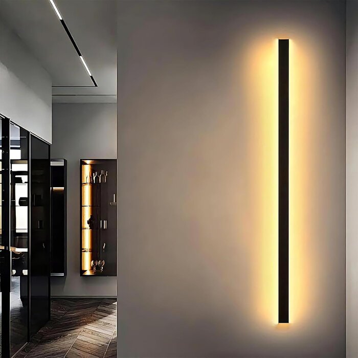 Moderne LED-Wandleuchte 60cm, Schwarz, 20W - 31% Rabatt - Ausgepackt