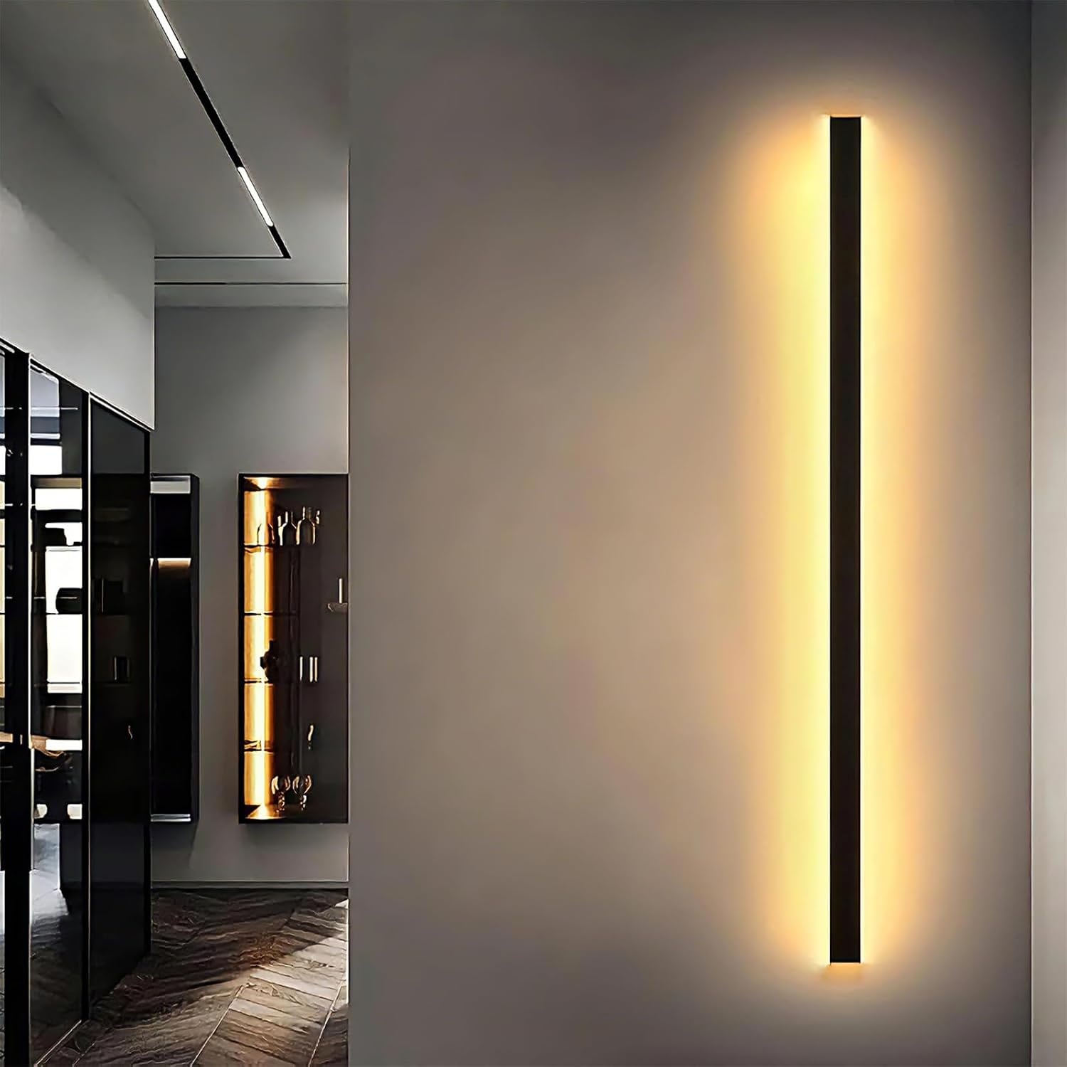 Moderne LED-Wandleuchte 60cm, Schwarz, 20W - 31% Rabatt - Ausgepackt