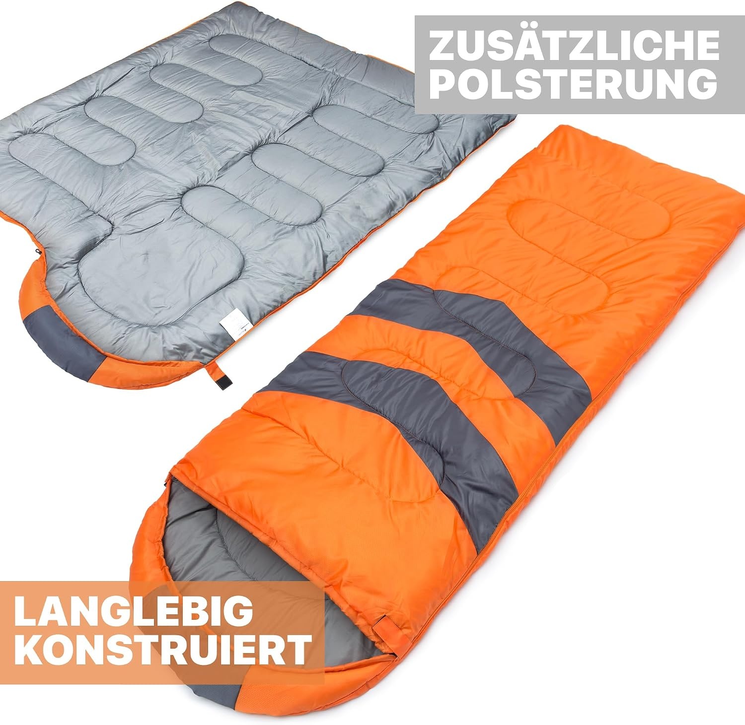 3-Jahreszeiten Schlafsack, Orange, 220 x 75 cm, 27% Rabatt