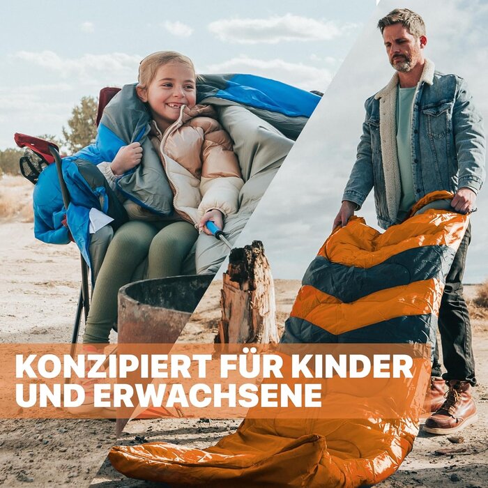 3-Jahreszeiten Schlafsack, Orange, 220 x 75 cm, 27% Rabatt