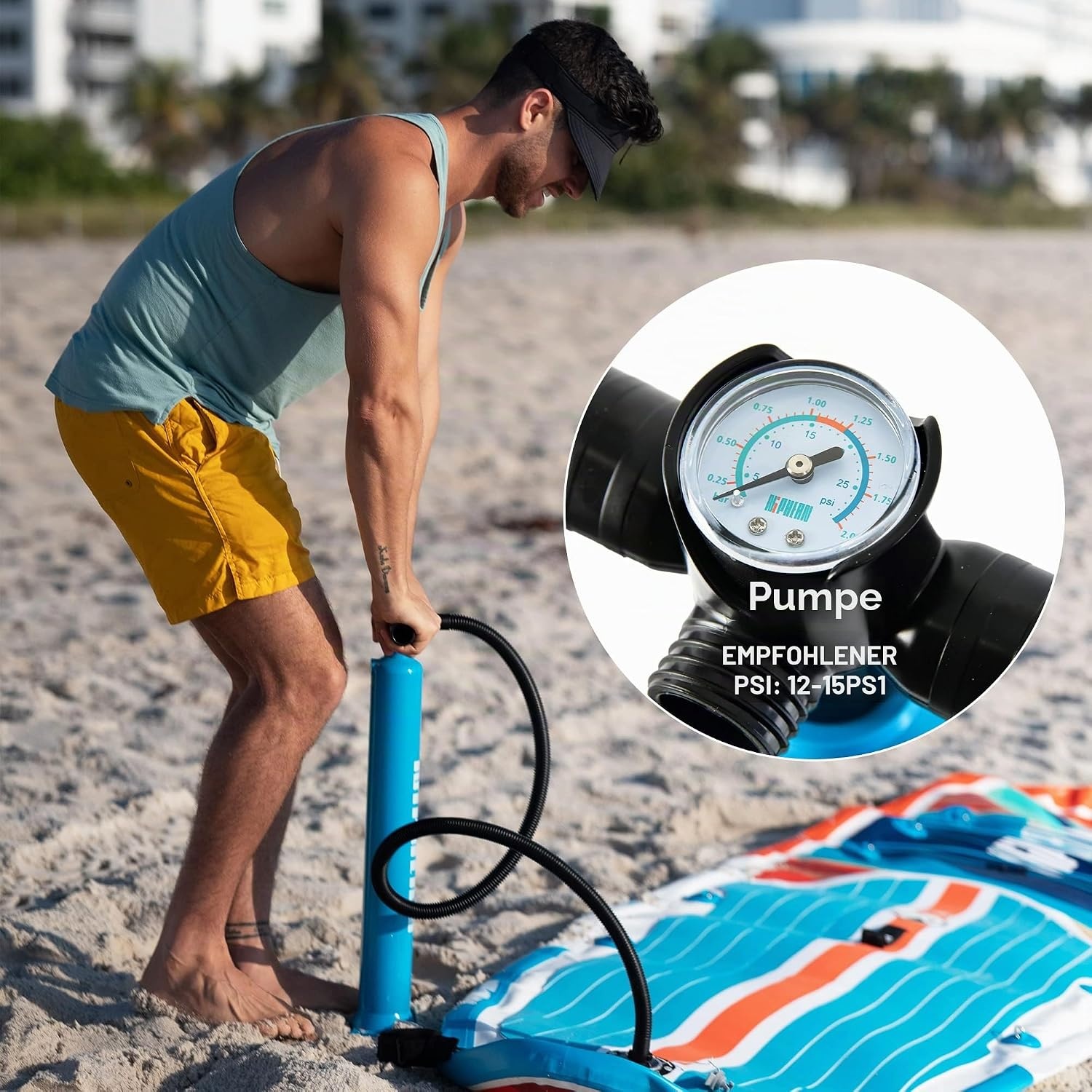 Aufblasbares Stand-Up-Paddleboard 320 cm - Cool Mint Wood - 35% Rabatt