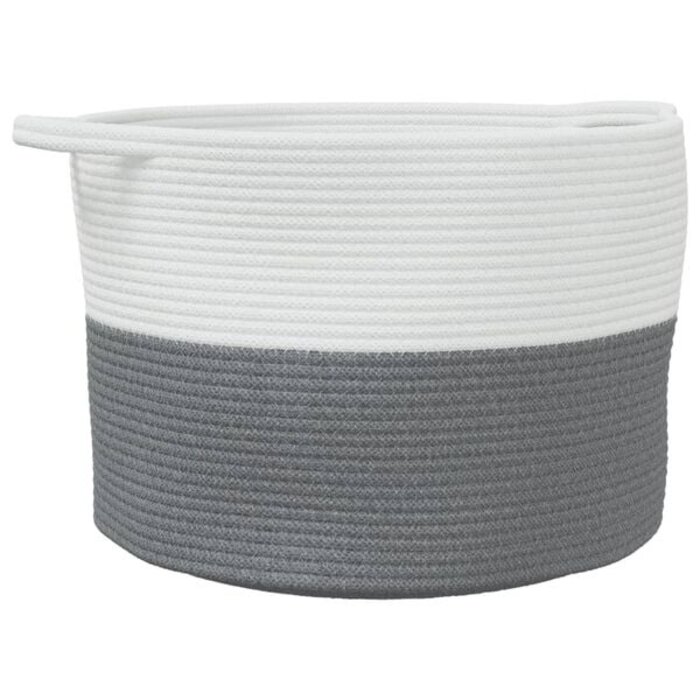 Wäschekorb Baumwollseil Grau/Weiß Ø 55x36cm - 29% Rabatt