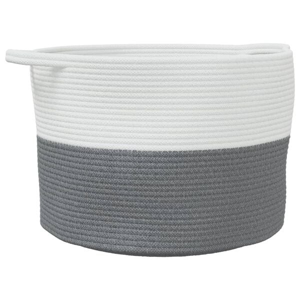 Wäschekorb Baumwollseil Grau/Weiß Ø 55x36cm - 29% Rabatt