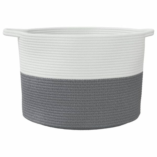 Wäschekorb Baumwollseil Grau/Weiß Ø 55x36cm - 29% Rabatt
