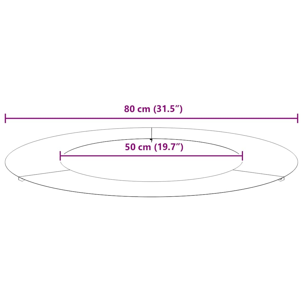 5er-Set Baumring flach Ø 80 cm, Stahl, Schwarz - 34% Rabatt