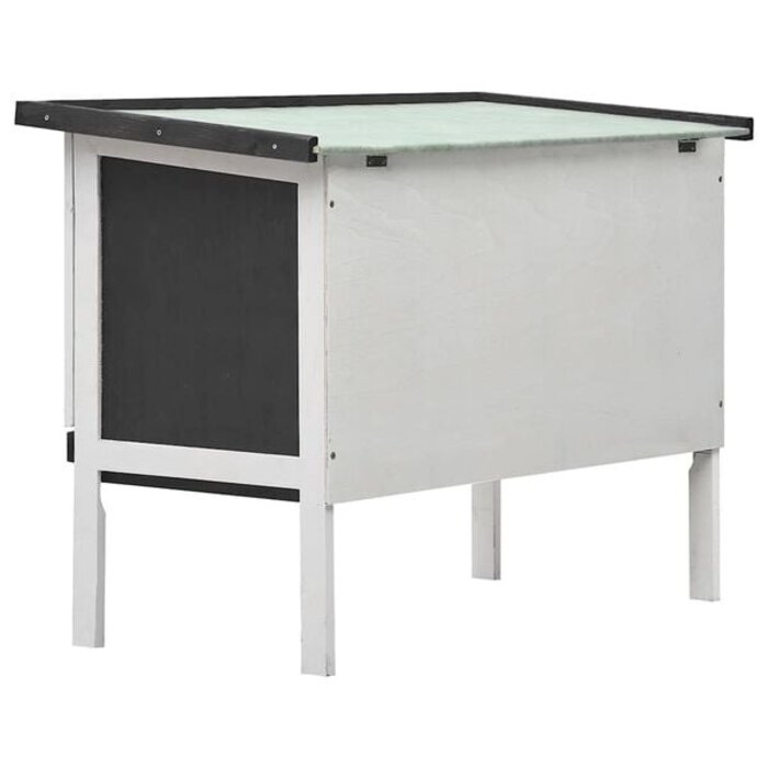 Kaninchenstall 90x45x65 cm aus Kiefernholz, Grau - 33% Rabatt
