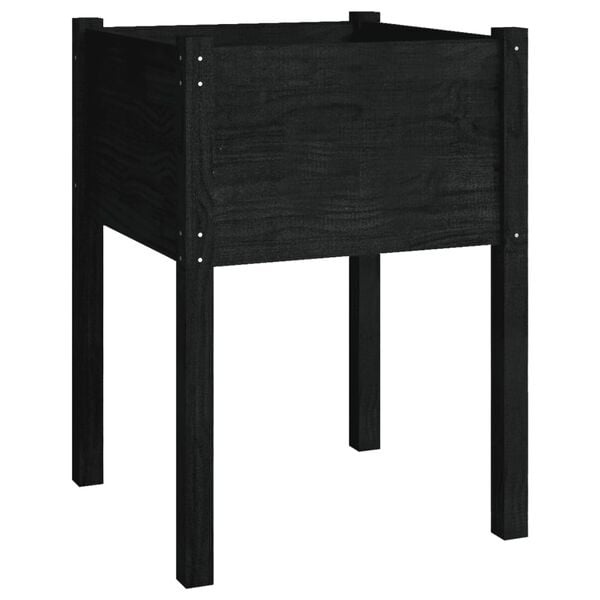 2er Set Pflanzkübel 50x50x70 cm Kiefernholz Schwarz - 32% Rabatt