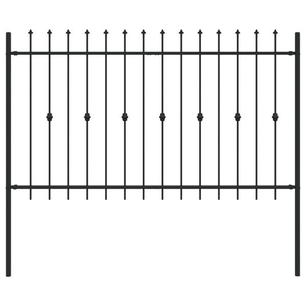 Spitzzaun ASTEN 200 x 166 cm Stahl Schwarz - 35% Rabatt