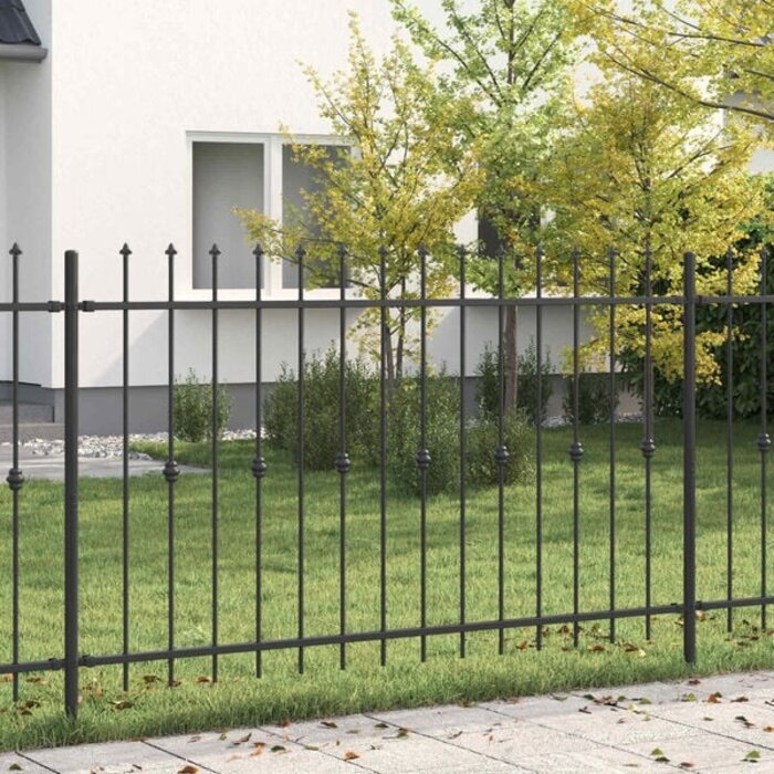 Spitzzaun ASTEN 200 x 166 cm Stahl Schwarz - 35% Rabatt