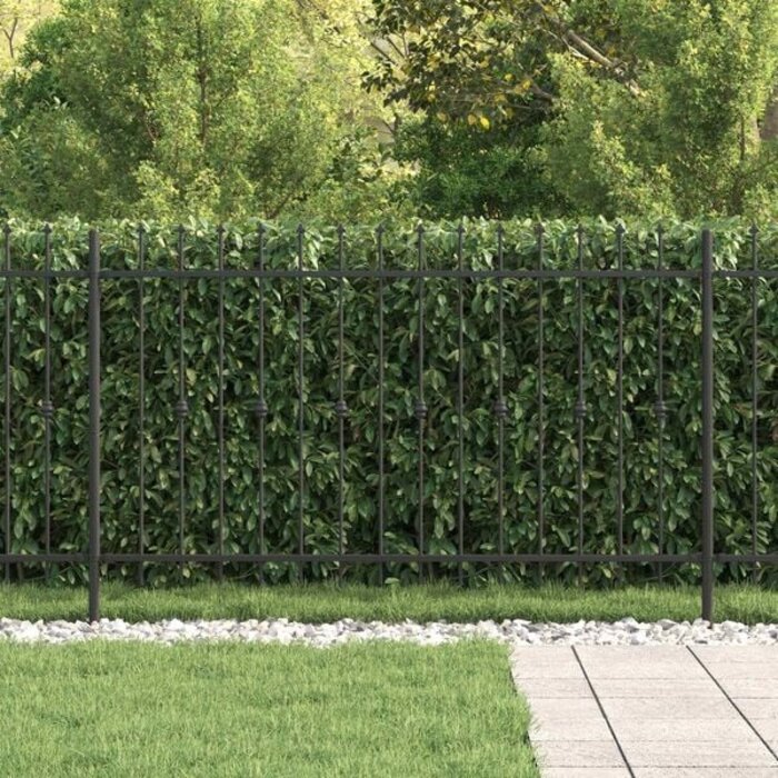 Spitzzaun ASTEN 200 x 166 cm Stahl Schwarz - 35% Rabatt