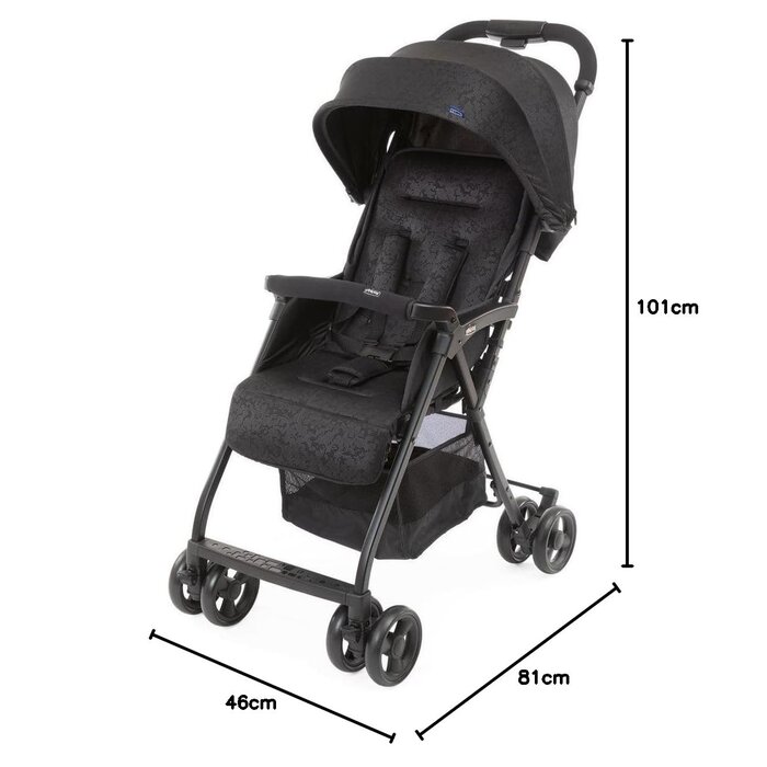 Leichtgewicht-Buggy Schwarz - Kompakter Kinderwagen - 30% Rabatt