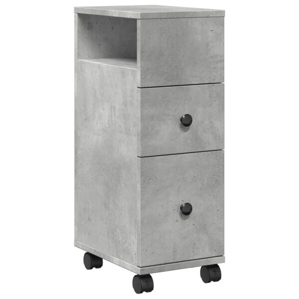 Schmaler Roll-Badezimmerschrank in Betonoptik - 33% Rabatt
