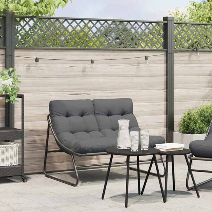 Moderne Gartenbank 110x80x71cm Schwarz - 34% Rabatt - Ausgepackt