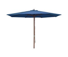 Vidaxl Sonnenschirm mit Holzmast 350 cm Blau - 54% Rabatt
