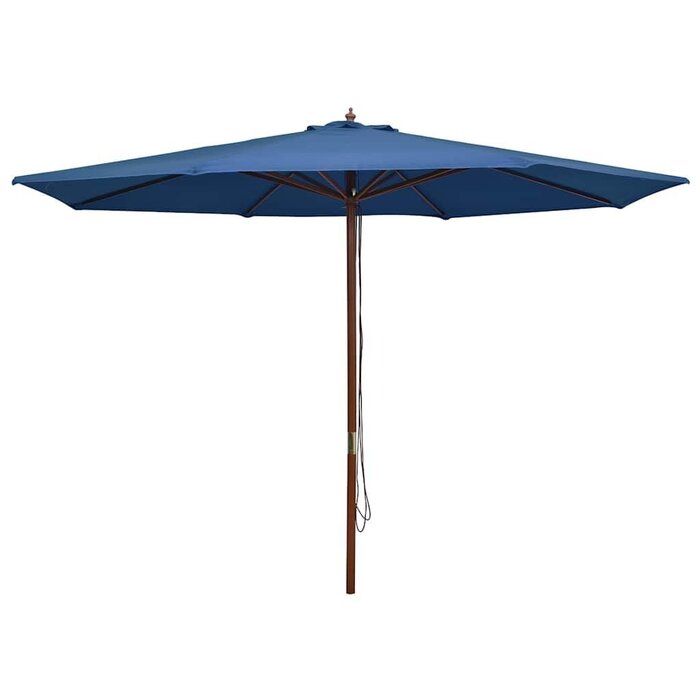 Großer Sonnenschirm 350 cm Blau aus Holz - 38% Rabatt