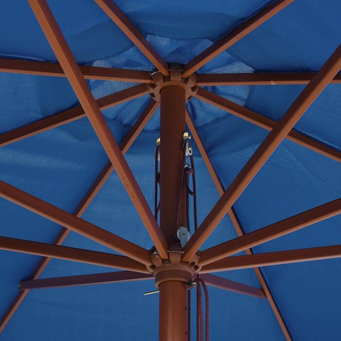 Großer Sonnenschirm 350 cm Blau aus Holz - 38% Rabatt